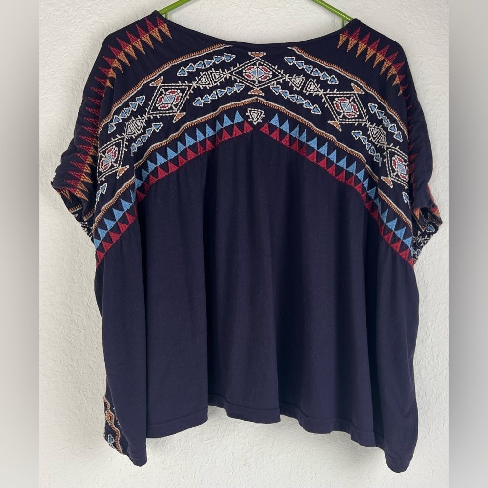 Johnny Was Geometric Patterned Embroidered Oversized Top - Picture 3 of 8